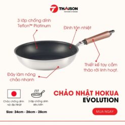 Lớp chống dính Teflon Platium của chảo Nhật Hokua Evolution