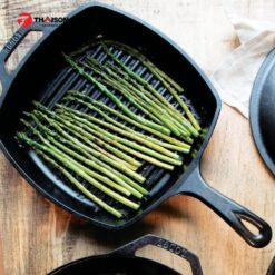 chảo gang nướng lodge L8SGP3 hình vuông 4