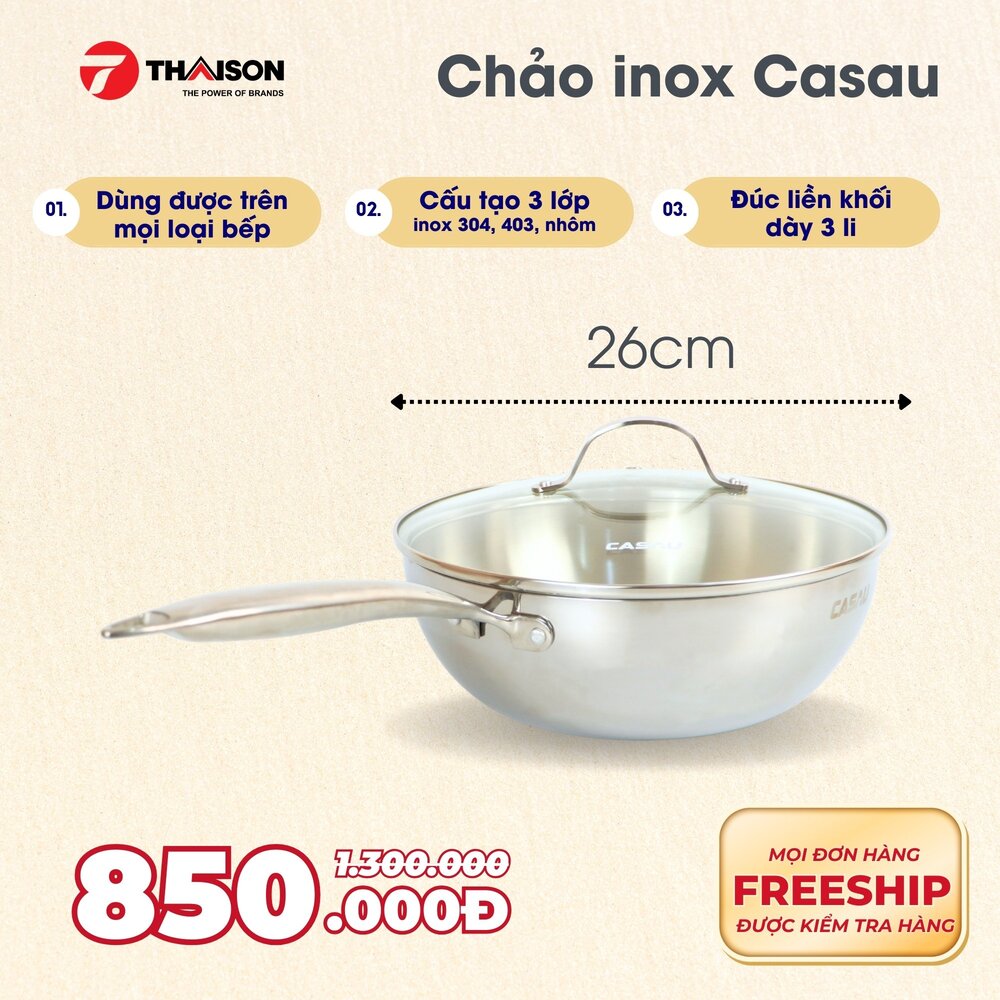 Chảo Inox Casau
